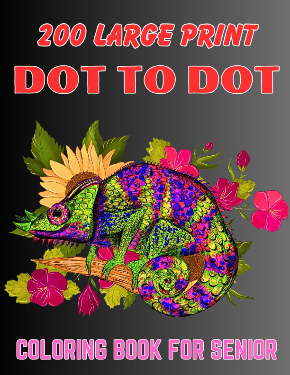 200 large print dot to dot coloring book for senior: New Large Print Easy Dot To Dot Nature Scenes, Flowers, Butterflies, Halloween, Christmas, ... Book (Dot To Dot Coloring Book For adult)