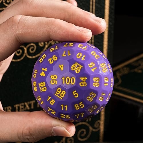 Miniatura 9 de Dados D100 mejorados, dados poliédricos individuales de 100 caras D100 D100 de 1.776 pulgadas, dados de juego D&D D100, cubo de 100 lados con lata