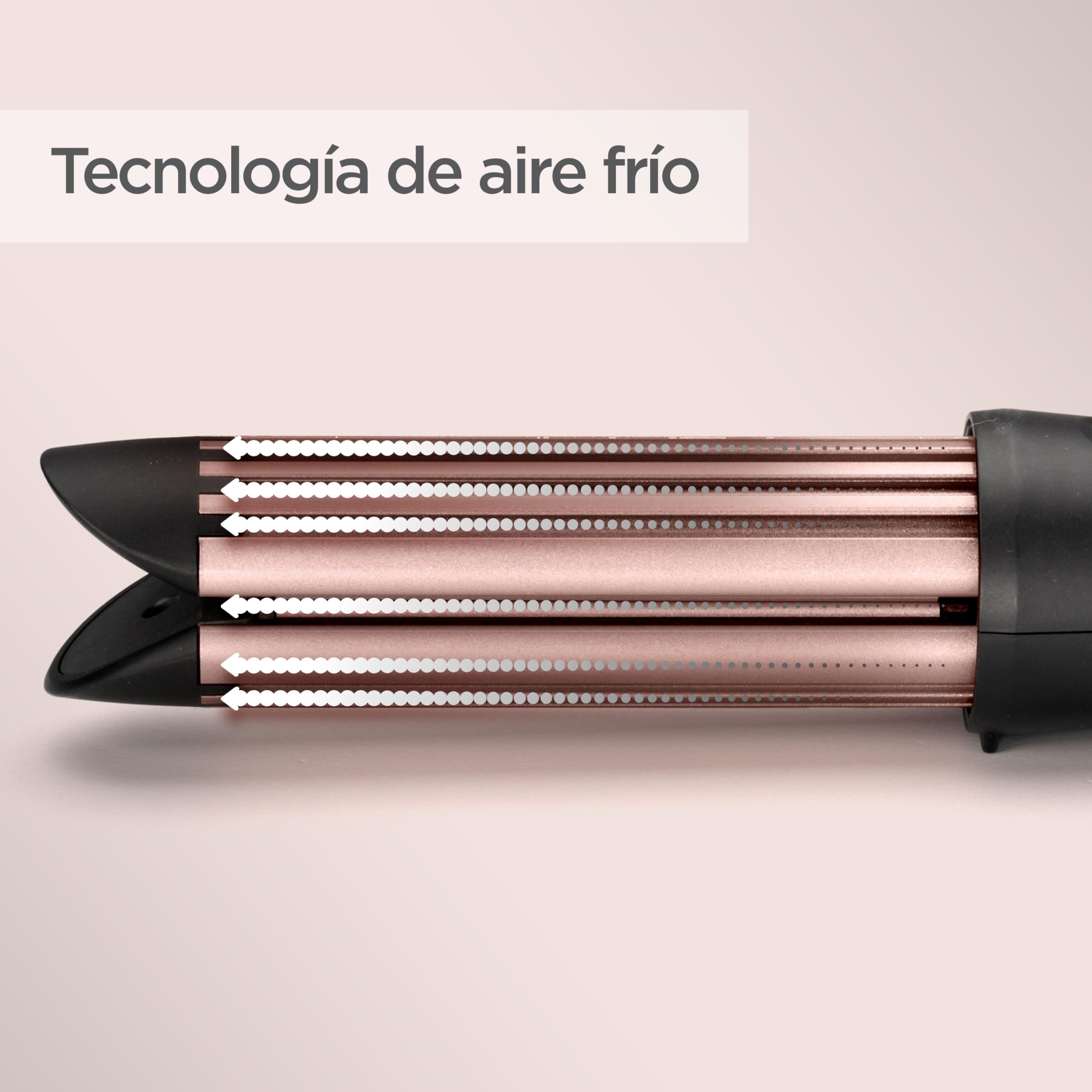 BaByliss C112E Rizador de pelo Curl Style Luxe, ondas duraderas, doble placa cerámica, 3 ajustes de temperatura, función aire frío fija el peinado