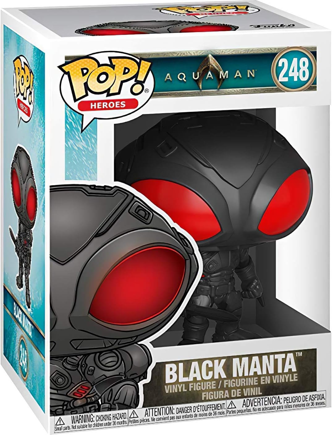 Funko Black Manta: Aquaman x POP! Heroes Vinyl Figure & 1 PET Plastic Graphical Protector Bundle [#248 / 31183 - B]
