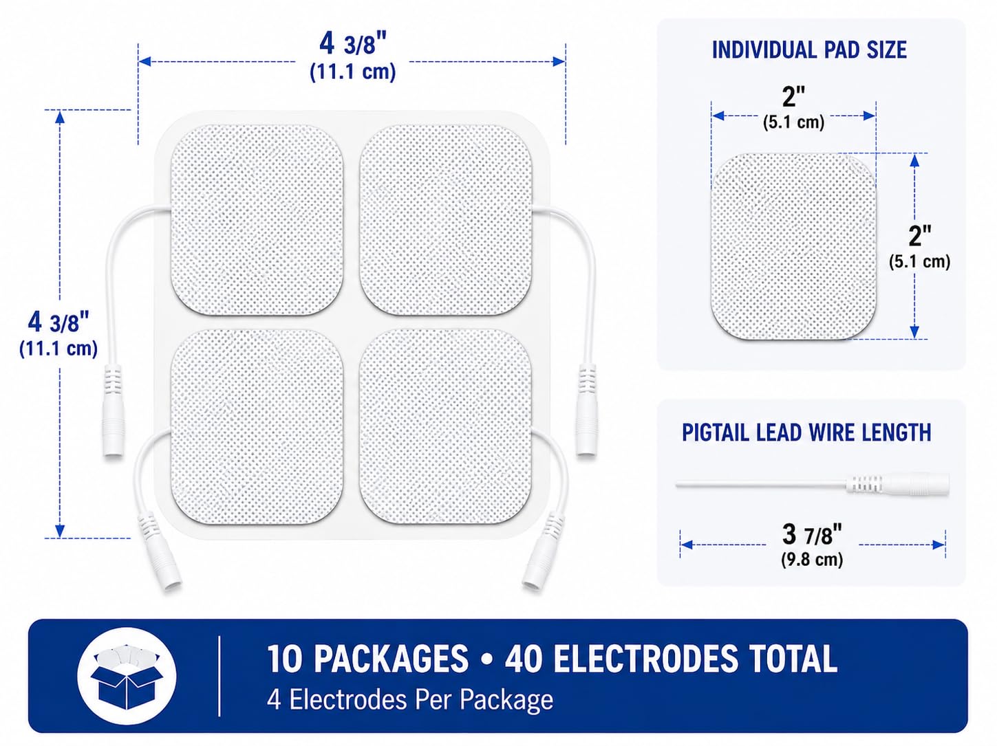 TENS Unit Replacement Pads - 40 Pack -2