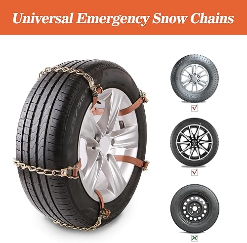 Miniatura 2 de Cadenas de nieve, cadenas universales para neumáticos de 8.858-11.614 in para automóvil, SUV, RV, camionetas, cadena de tracción ajustable de