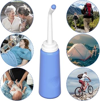 Portable Bidet Sprayer, Gsogcax 500ml/17oz Women Bidet Bottle Postpartum Perineal Care Travel Bidet Bottle for Baby with 2 Nozzles and Portable Bag - BPA Free