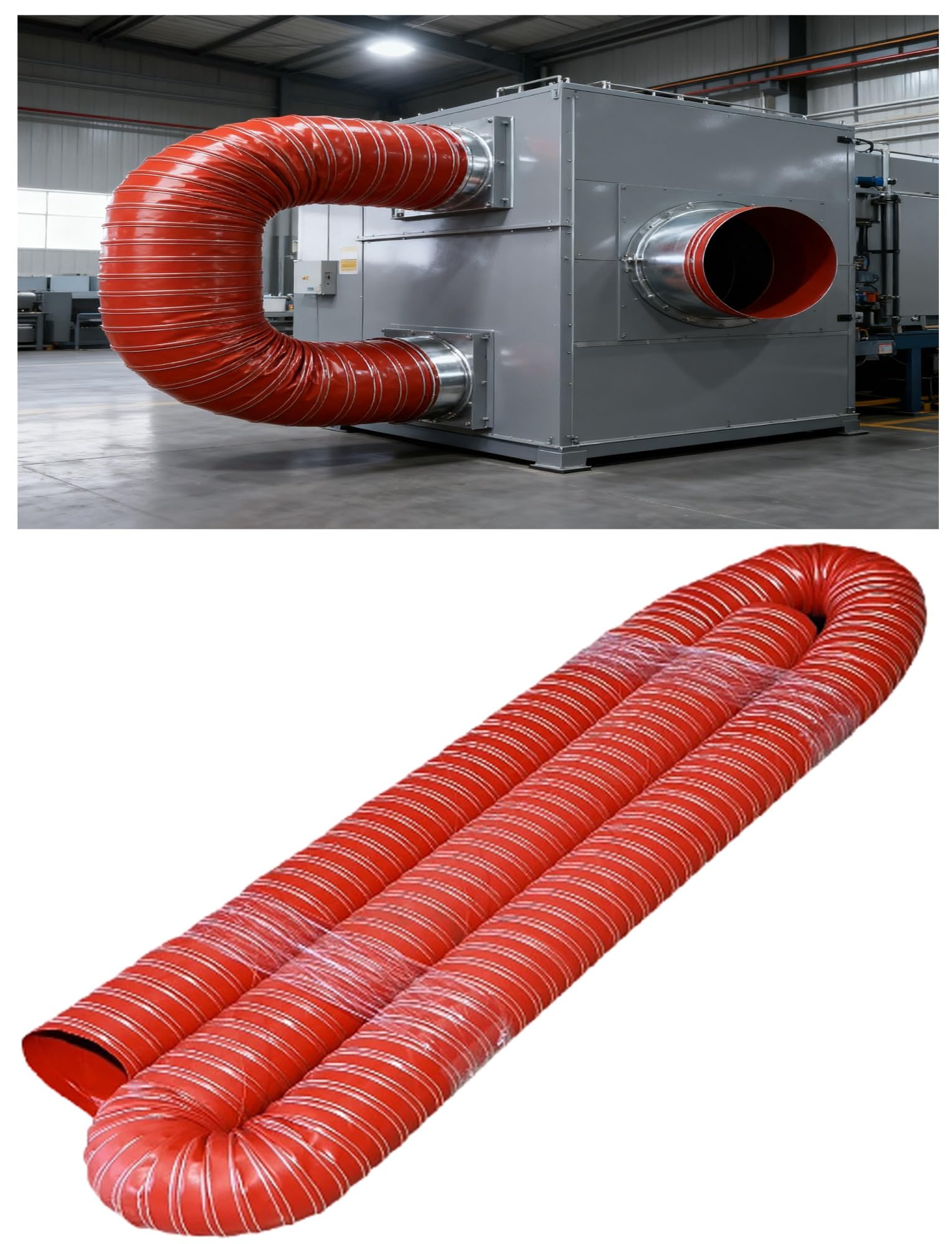 Tubo Flessibile Portatile in Silicone Rosso per condotti d'Aria - Tubo di aspirazione a induzione Resistente alle Alte Temperature (400 cm, 20-300 mm, 70 mm) per sistemi HVAC, di aspirazione