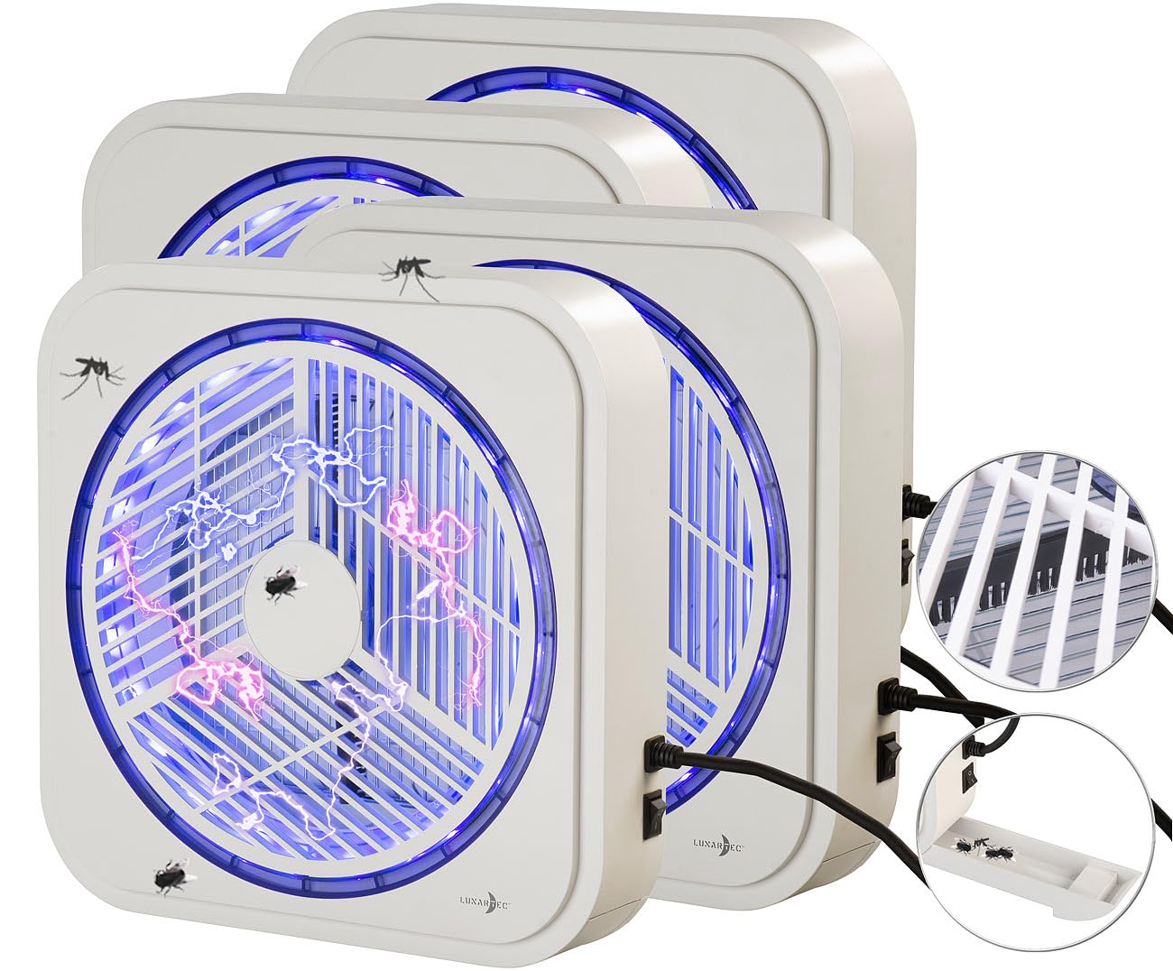 Lunartec UV-Insektenlampe: 4er Set UV-Insektenvernichter zur Wandmontage, mit Selbstreinigung (Moskito Killer Insektenvernichter, Moskito Killer Lampen)