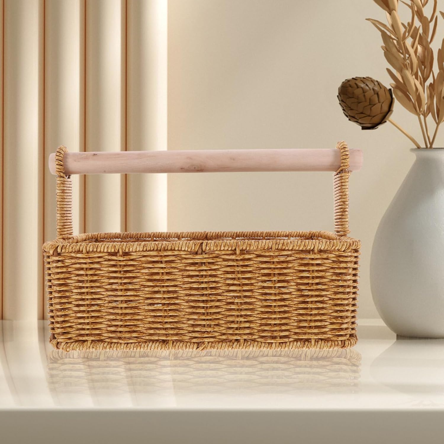 Alipis Bread Baskets for Kitchen Large Woven Storage Basket Rustic Hand Woven