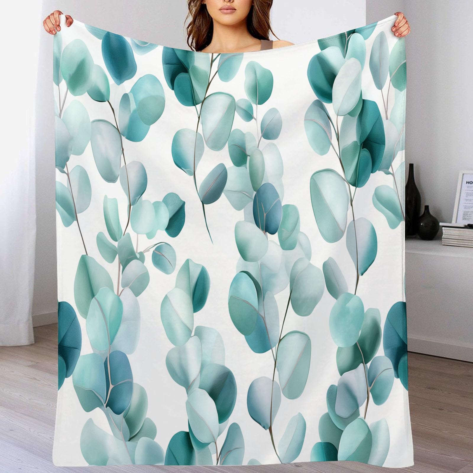 Couverture douce en flanelle imprimé plantes pour un confort premium