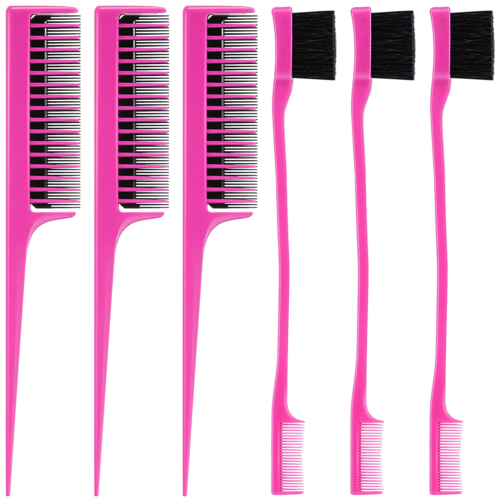 Buy 6 Pieces Teasing Combs and Dual Edge Brush and Comb Fine Teeth