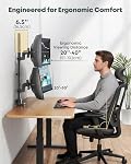 Dual Monitor-Arm Ultrawide Heavy Duty - 24-57 inch Vertical Dual Monitor Mount, Adjustable Stacked Double Monitor Desk Mount Stand, Max Load 59.4 lbs (per Arm), VESA 75/100 mm, Black