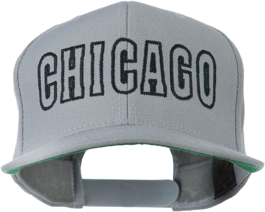 e4Hats.com Chicago Embroidered Flat Bill Cap