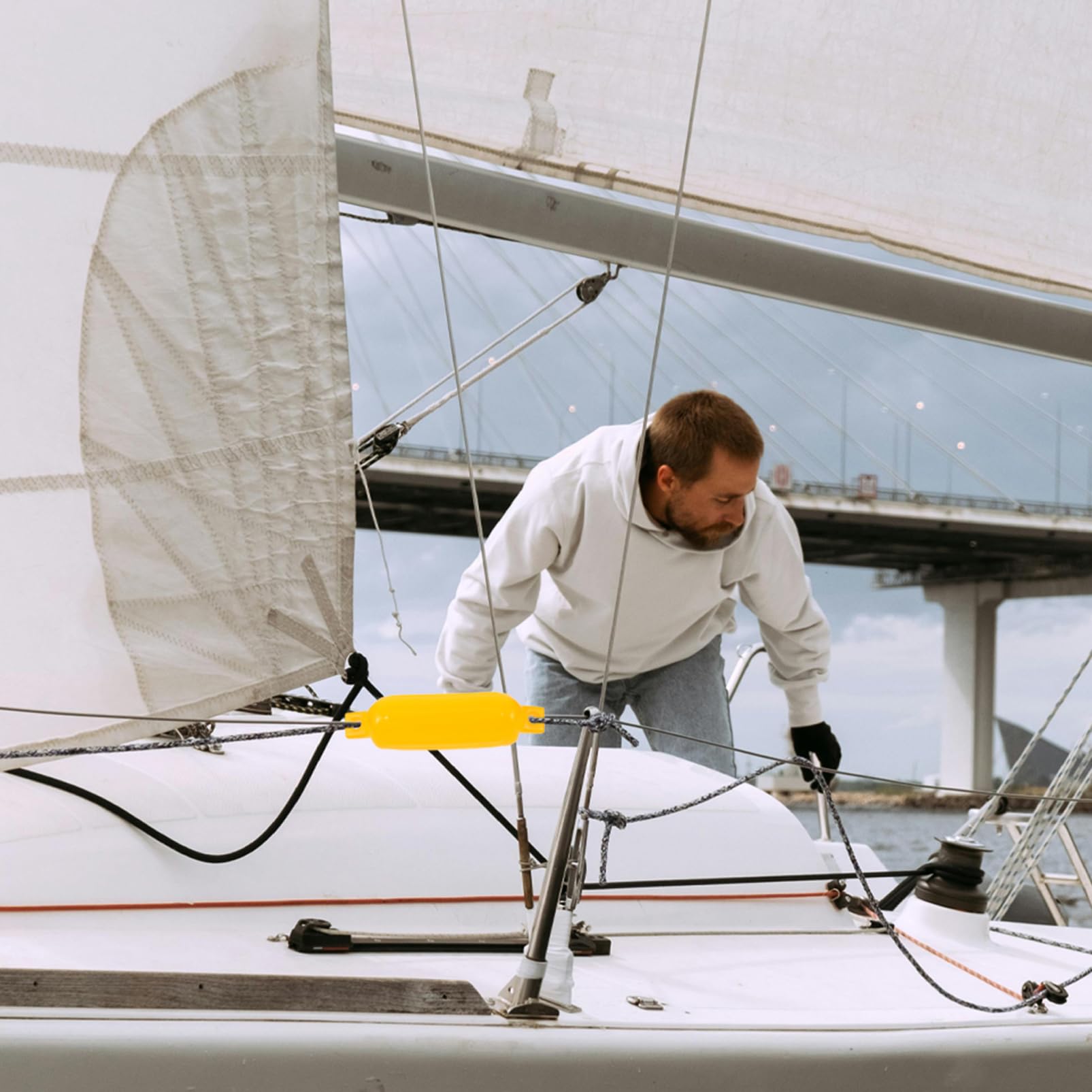 Toyvian Parabordo Gonfiabile per Yacht in PVC, Protezione Attracco Giallo