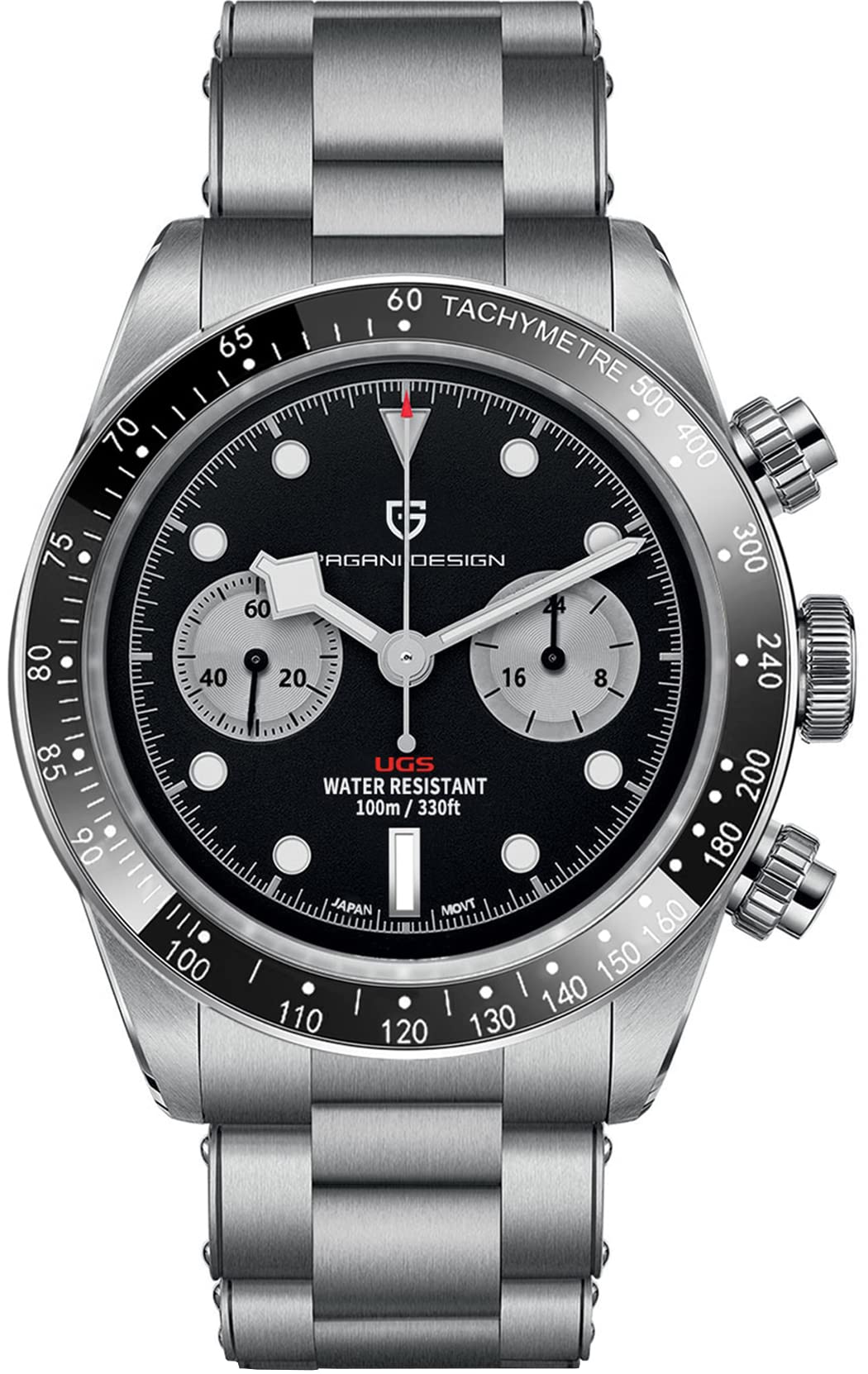 Pagani Design 1718 Herren-Chronograph-Armbanduhr, Japanisches VK64-Uhrwerk, Stahl, 100 m, wasserdicht, für Herren, modisch, leger