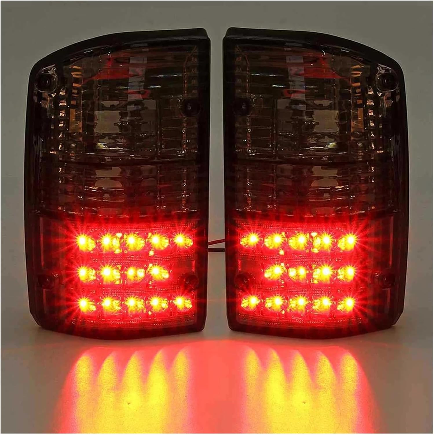 Tail Light Compatible with Nissan Patrol GQ Y60 GR 1987-1997 Car Accessories Red Automobile Turn Signal Lights LED Rear Brake Lamp(Black-Right)