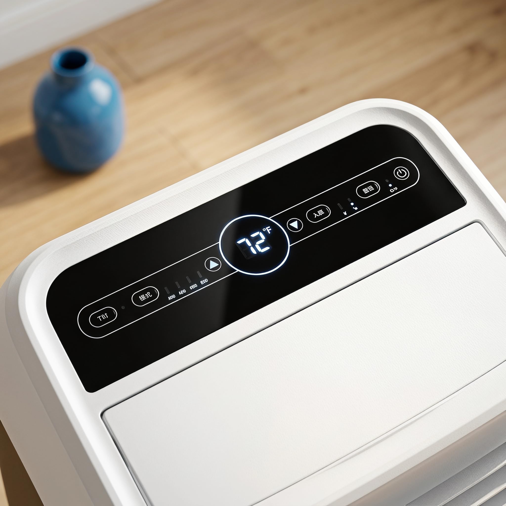 12000 BTU Tragbare Klimaanlage, R290 Eco Kältemittel, 4-reihiger Gold-Aluminium-Kondensator, Fernbedienung, 300 m³/h Luftstrom, 120° Weitwinkel, Universalräder
