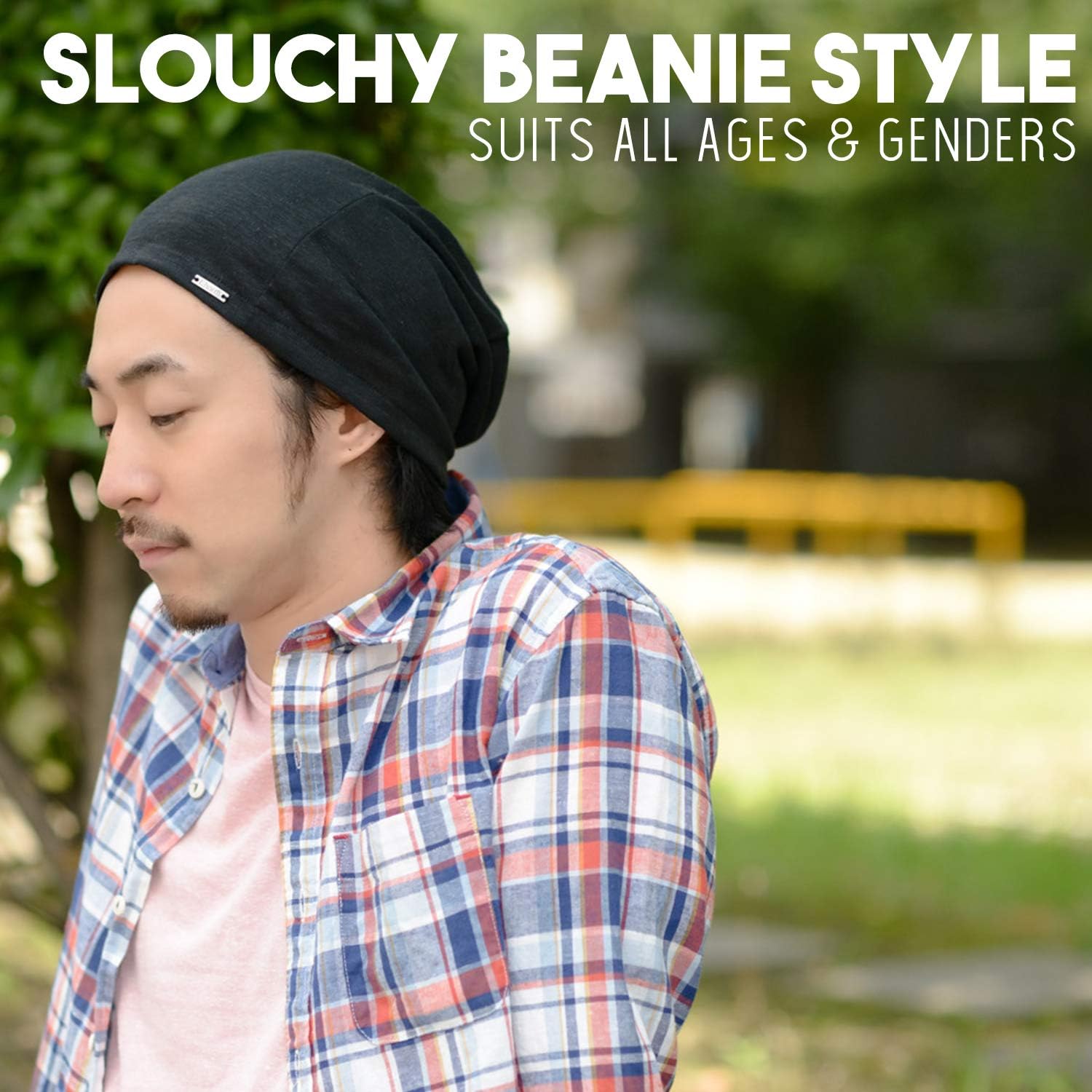 CHARM Mens Summer Linen Beanie - Slouchy Lightweight Knit Hat Slouch Cap Casualbox - Image 6