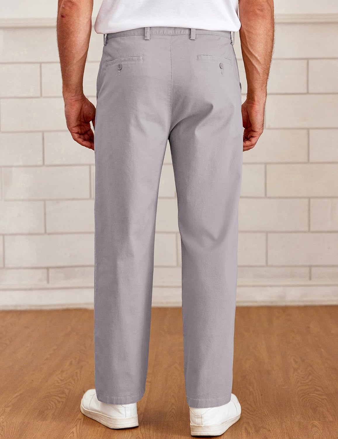 COOFANDY Mens Casual Chinos Pants Classic Relaxed Fit Flat Front Slacks Work Stretch Trousers - Image 2