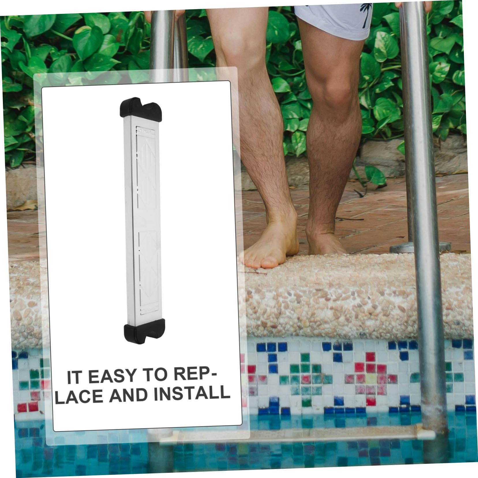 BESTonZON Marche de Remplacement INOX Antidérapante pour Échelle Piscine Creusée Accessoire Robuste Compatible Multisupport Sécurité