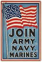 Aluminum Sign 12 X 8 Inch - Join The U.S. Armed Forces Recruitment Vintage Poster For Home, Bathroom Living Room Bedroom Office Study Bar Restaurants30*20cm