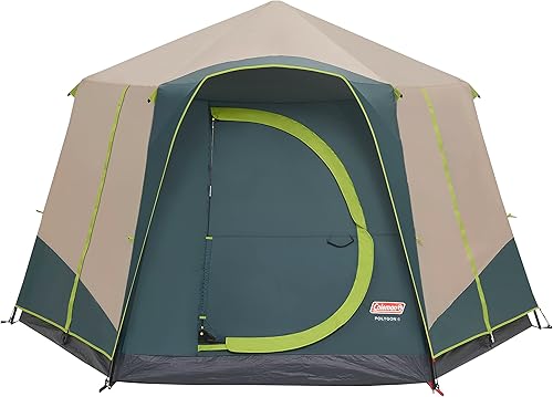 Miniatura 2 de Coleman Polygon, tienda de campaña grande con visión de 360, carpa familiar, construcción de poste de acero resistente, fácil de montar, tienda de