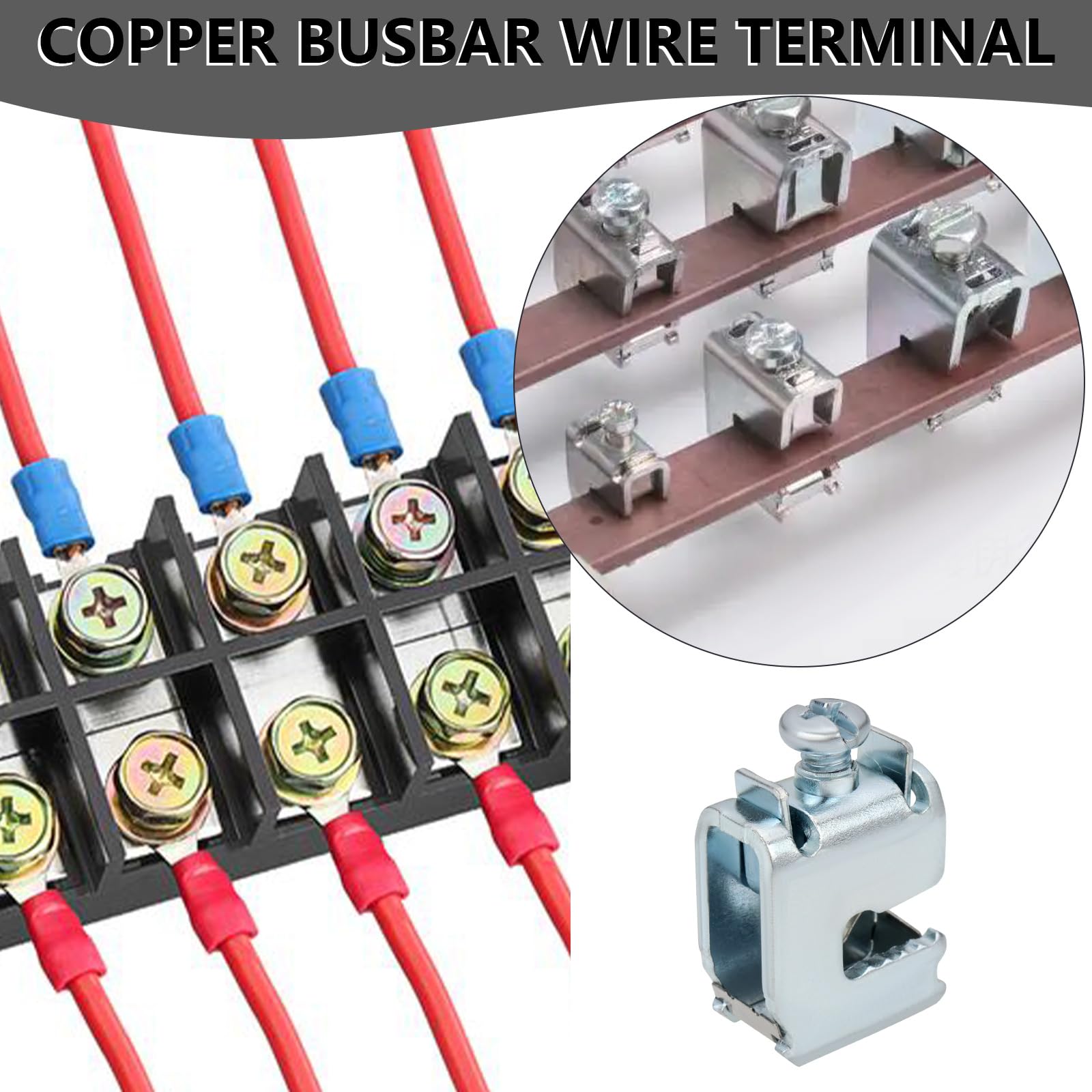 Create idea 2Pcs Busbar Terminal 16mm² for 12 X 5 MM Flat Copper for Connecting Single Multi-Wire and Free-Wire Cables to Busbars Galvanized Steel - Image 2