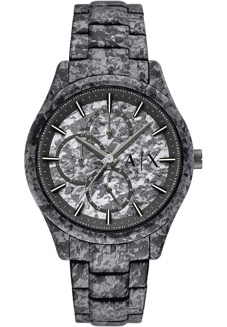 Armani Exchange Orologio Analogico al Quarzo Uomo con Cinturino in Acciaio Inossidabile AX1885, Nero ardesia
