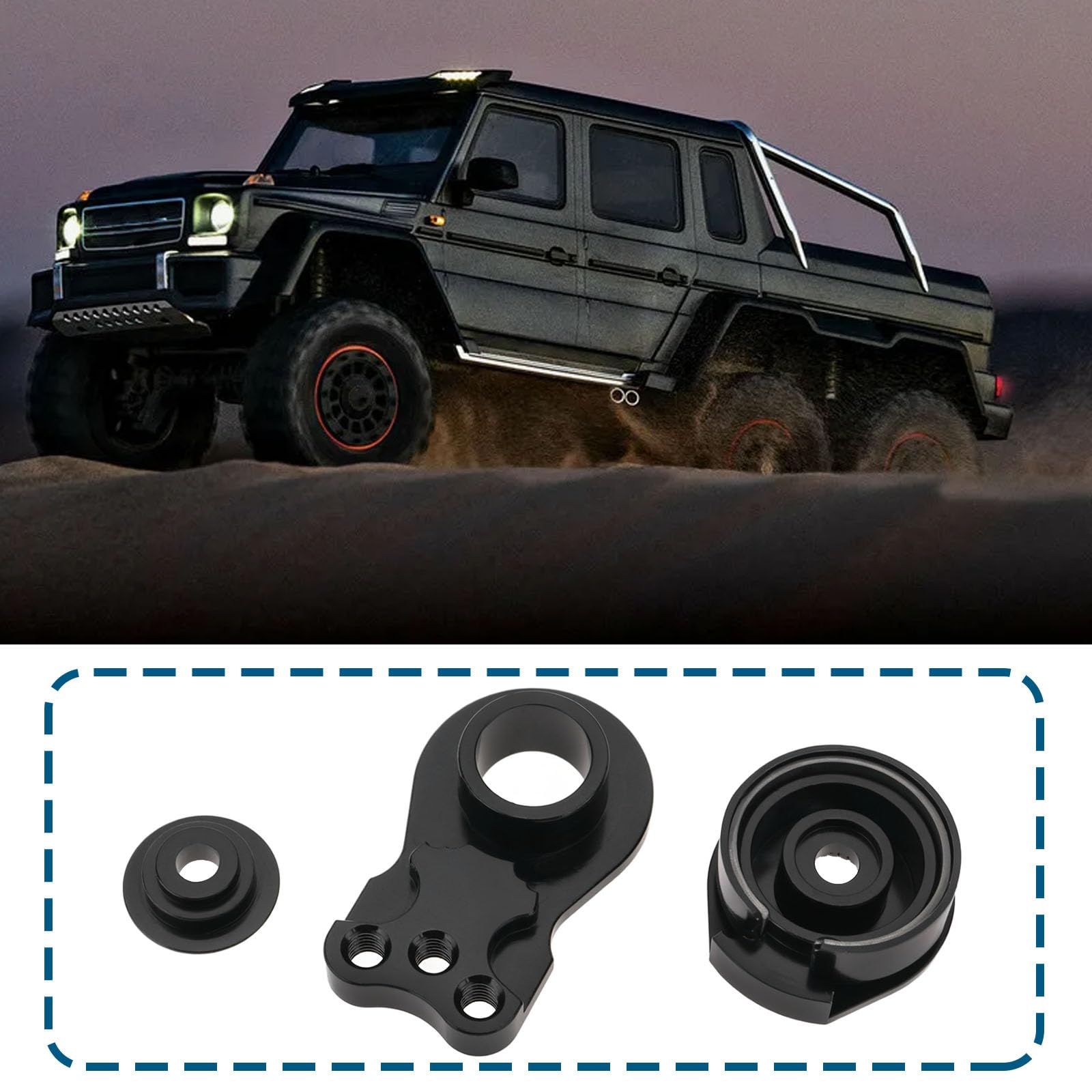 EMSea 2pcs 25T Servo Saver 3 Holes Adjustable Servo Horn Arm with Screws Washers for 1/8 1/10 RC Car Crawler Compatible with Capra Compatible with TRX4 TRX6 - Image 2