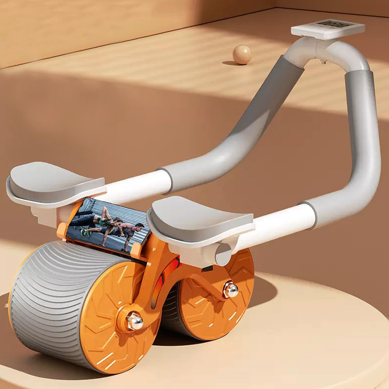 VUCATIN Automatic Abs Roller Wheel with Elbow Support, Rebound Abdominal Wheel Roller, Ab rollers Wheel Exercise Equipment with Knee Pad and Timer for Men Women