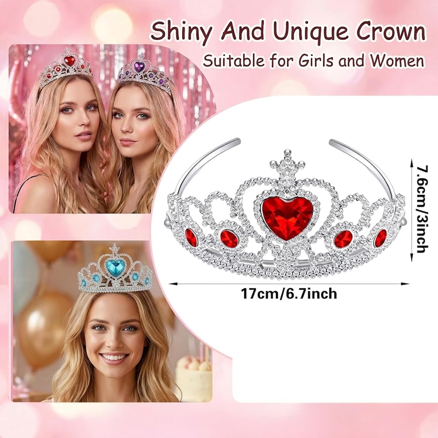 32pcs Tiaras Crown Set Princess Crowns Tiara Crown Princess Dress Up Accessories Birthday Crowns Costume Set Rhinestone Decor for Party Favors Valentine Day Party Favors Accessories