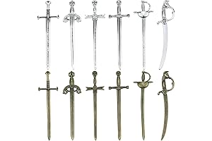 12 PCS Antique Swords Knife Bookmark,Sword Charms Pendants Bookmarks for Book Lovers...