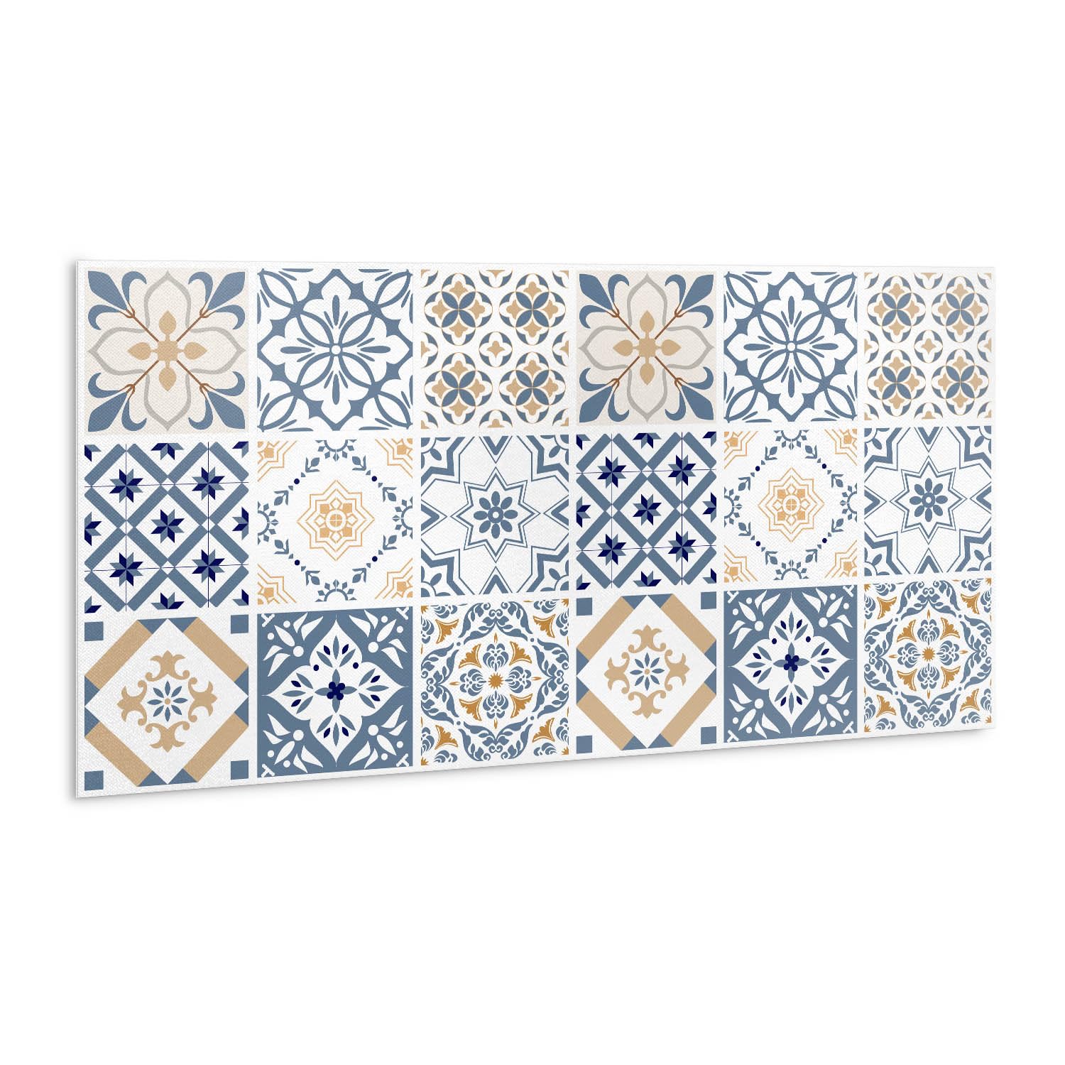 Panneaux autocollants muraux pour la cuisine et salle de bains aspect mosaïque or