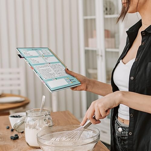 Vista 40 de Libro de recetas para escribir en tus propias recetas, cuaderno de recetas en blanco con pestañas para amantes de la cocina familiar, organizador