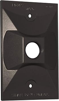 Sigma Engineered Solutions 14371BR 1/2-Inch 1 Hole 1-Gang Lamp Holder Weatherproof Cover, Bronze