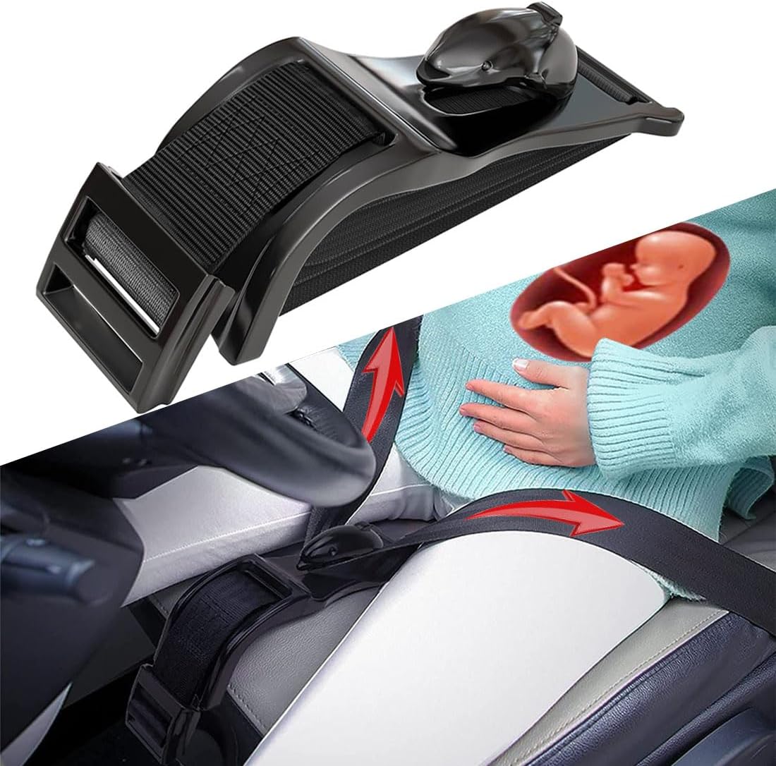 Dolphin Pose Seat Cover Adjuster Pregnancy Safety Belt Pregnancy Bump Strap Women & Men Abdominal Comfort in Car Comfort and Freedom Pregnant Mothers Belly Protection for Baby (Black)