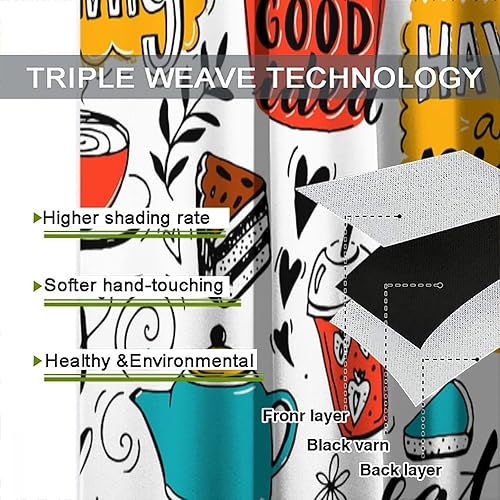 Miniatura 7 de Cortinas de café para cafetería, diseño artístico de grafiti, decoración de sala de estar, cafetería, cocina, dormitorio, cortinas opacas para