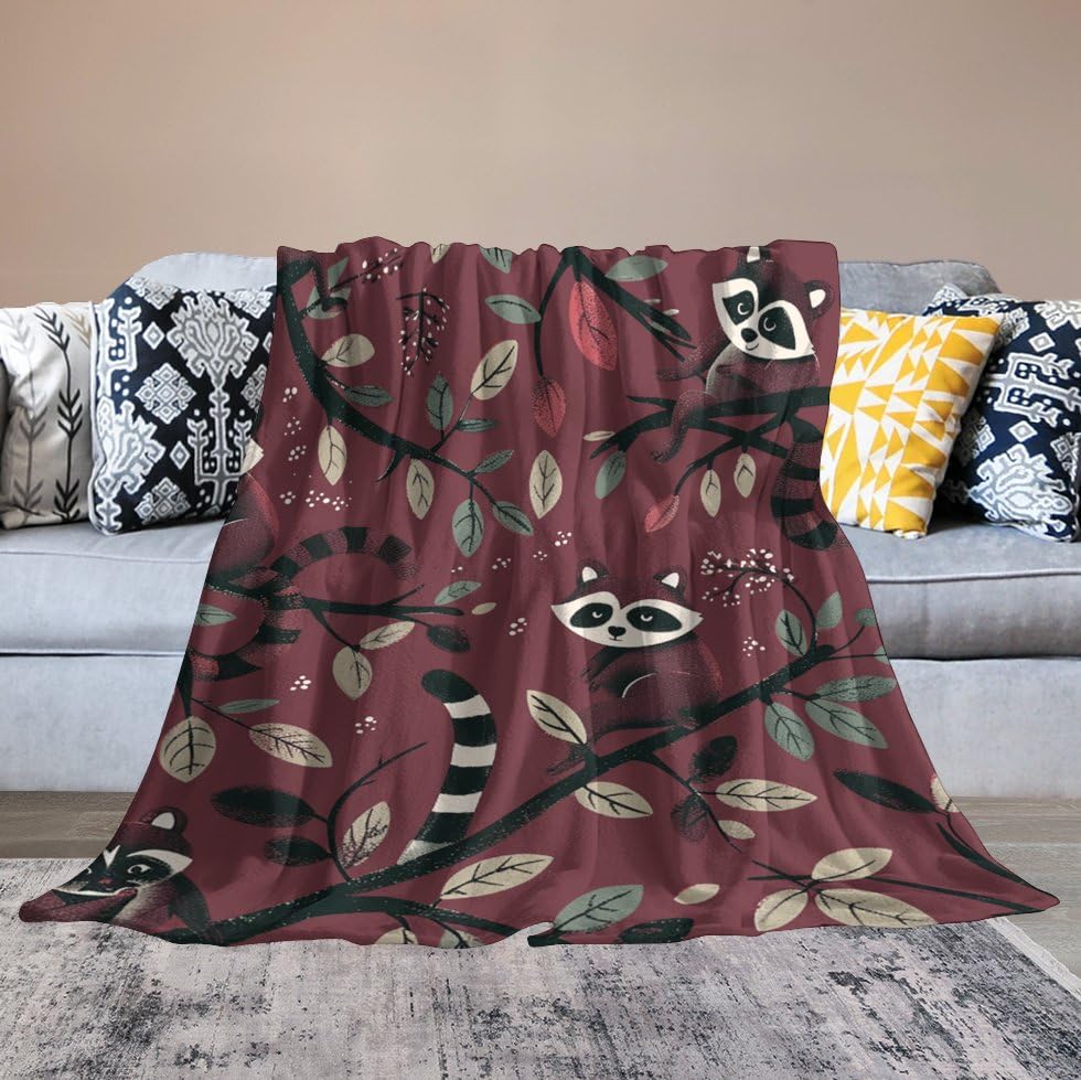 Couverture raton laveur thermorégulatrice en flanelle légère