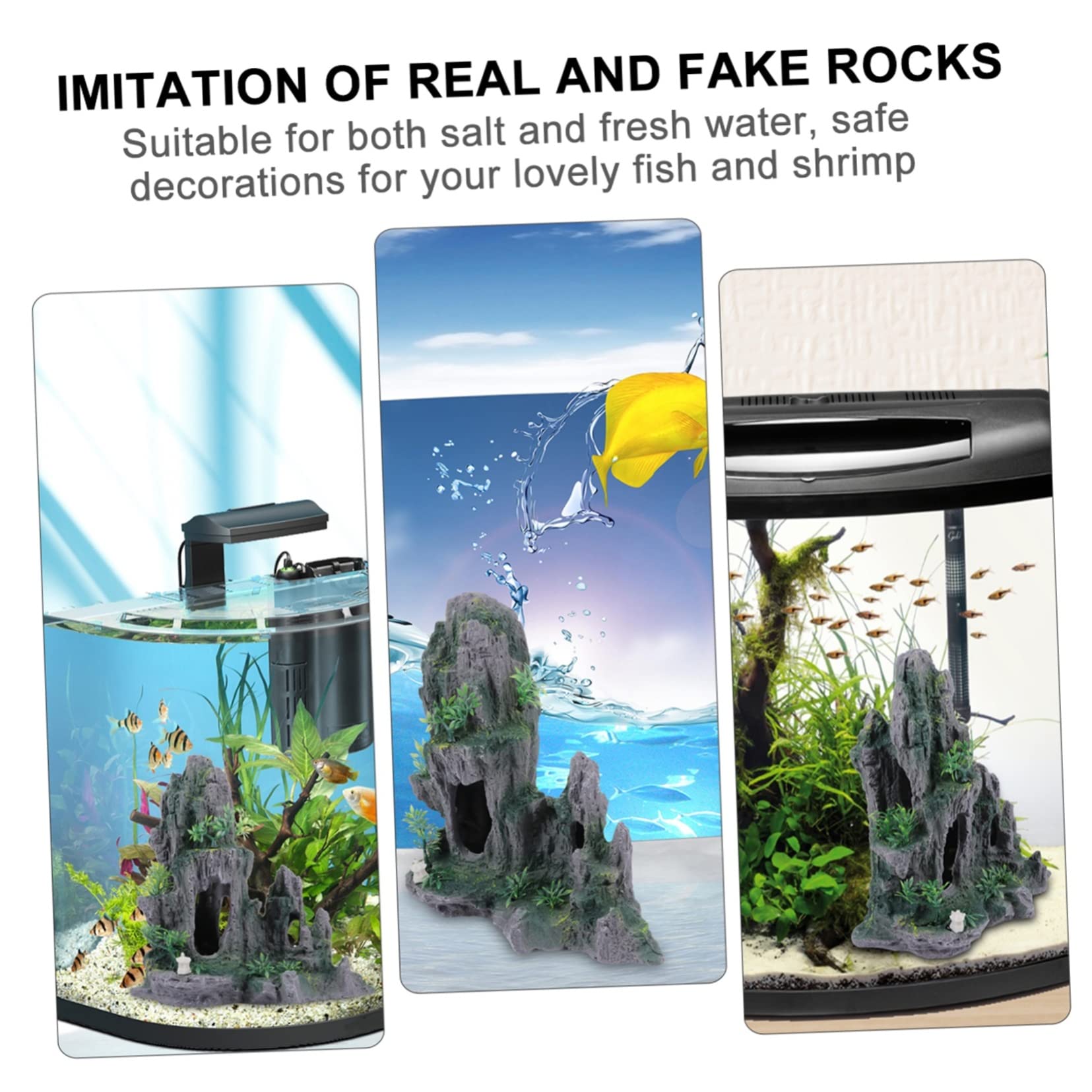 Sosoport Decoración De Rocalla para Acuario Roca Artificial Decoración De Acuario para Peceras