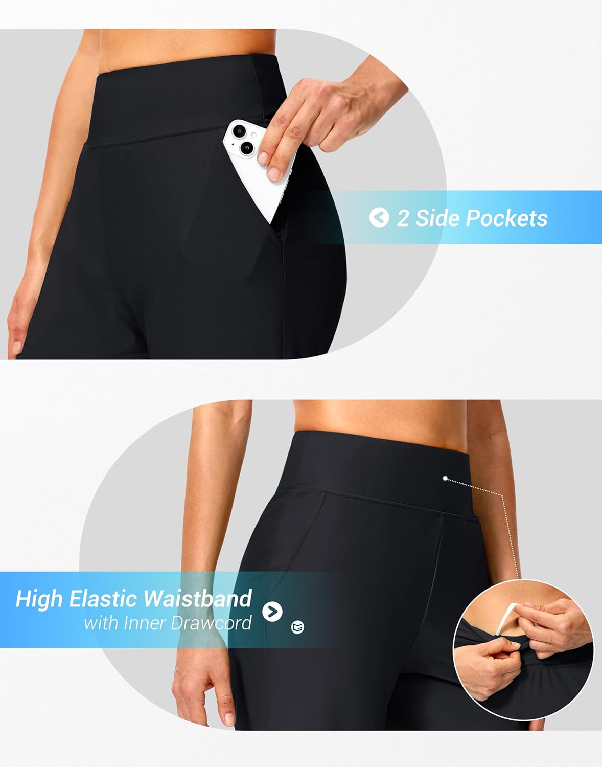 G Gradual Women's Swim Capri Pants 18'' High Waisted Long Board Shorts Quick Dry UPF 50+ Modest Swimsuits Pants with Pockets - Image 4