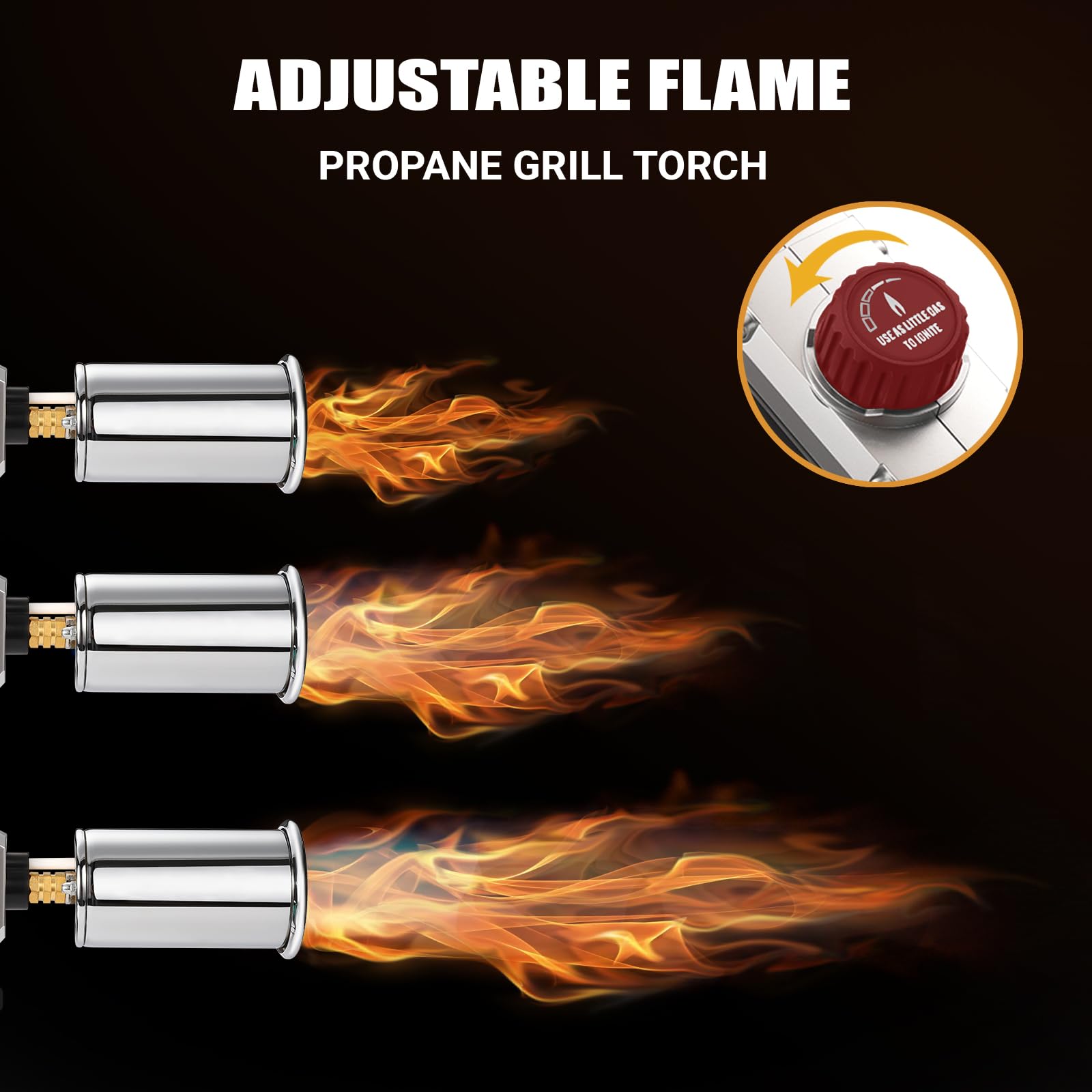 ARTFLAMM Latarka propanowa – potężny grill i palnik do gotowania maks. 800 000 BTU – latarka kulinarna Sous Vide – regulowany miotacz ognia do paleniska, ogniska, drewna węglowego (zbiornik nie jest