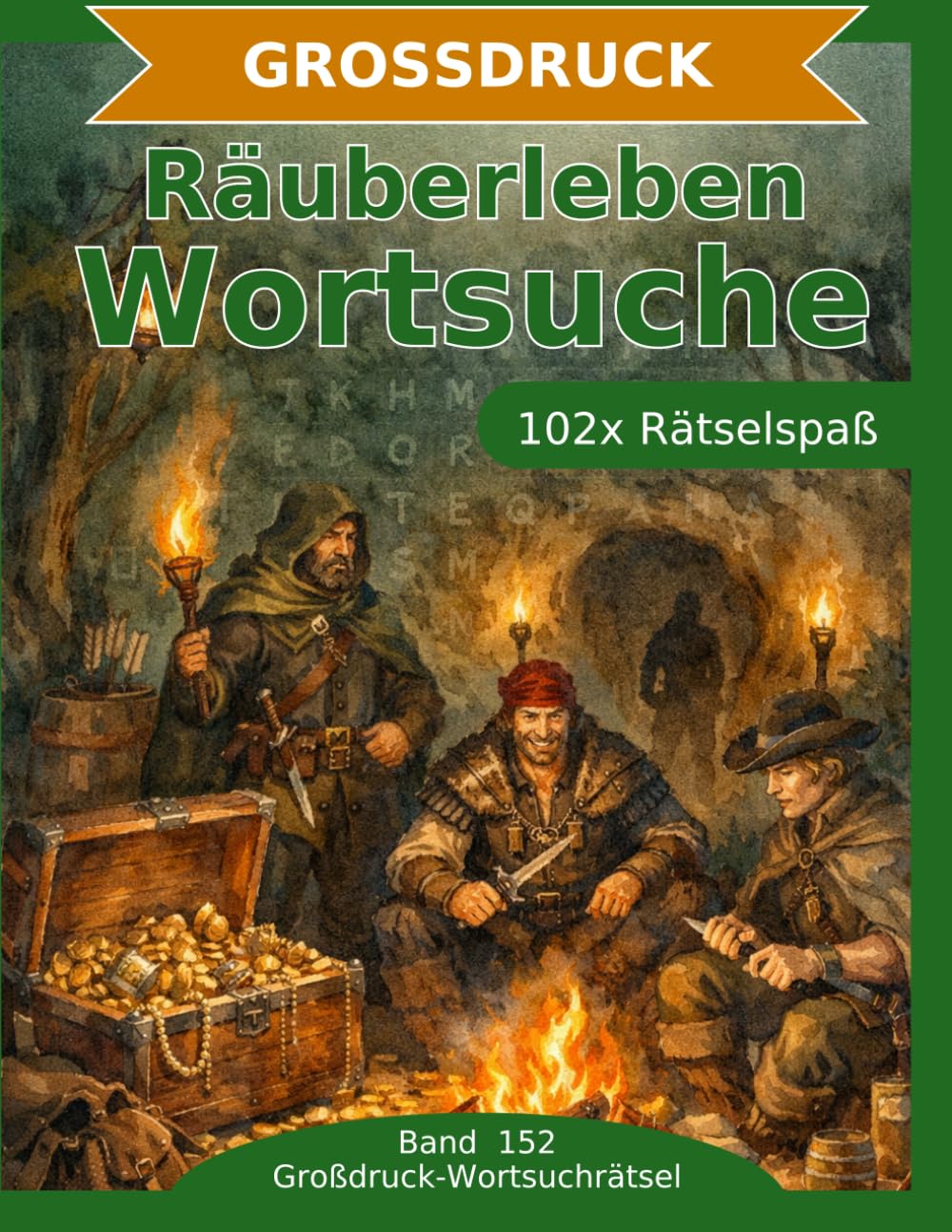 Räuberleben — Wortsuche in Großdruck: 102 Wortsuchrätsel mit extra großer Schrift | Geschenkidee für Oma & Opa