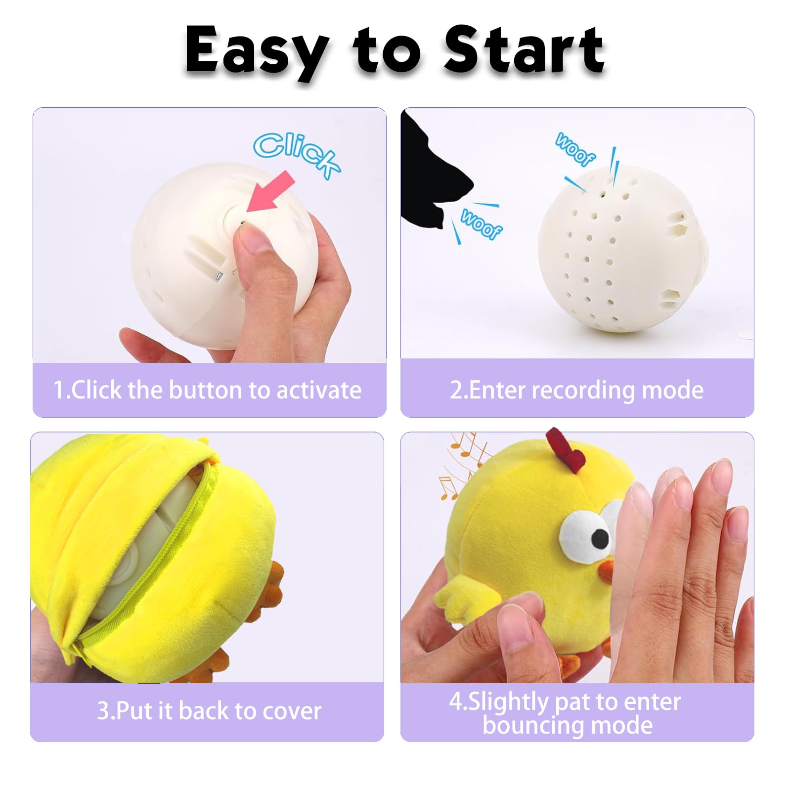 Juguetes interactivos para perros, juguetes para cachorros para mantenerlos ocupados, juguetes chirriantes recargables para perros, juguete masticable de peluche para perros pequeños para