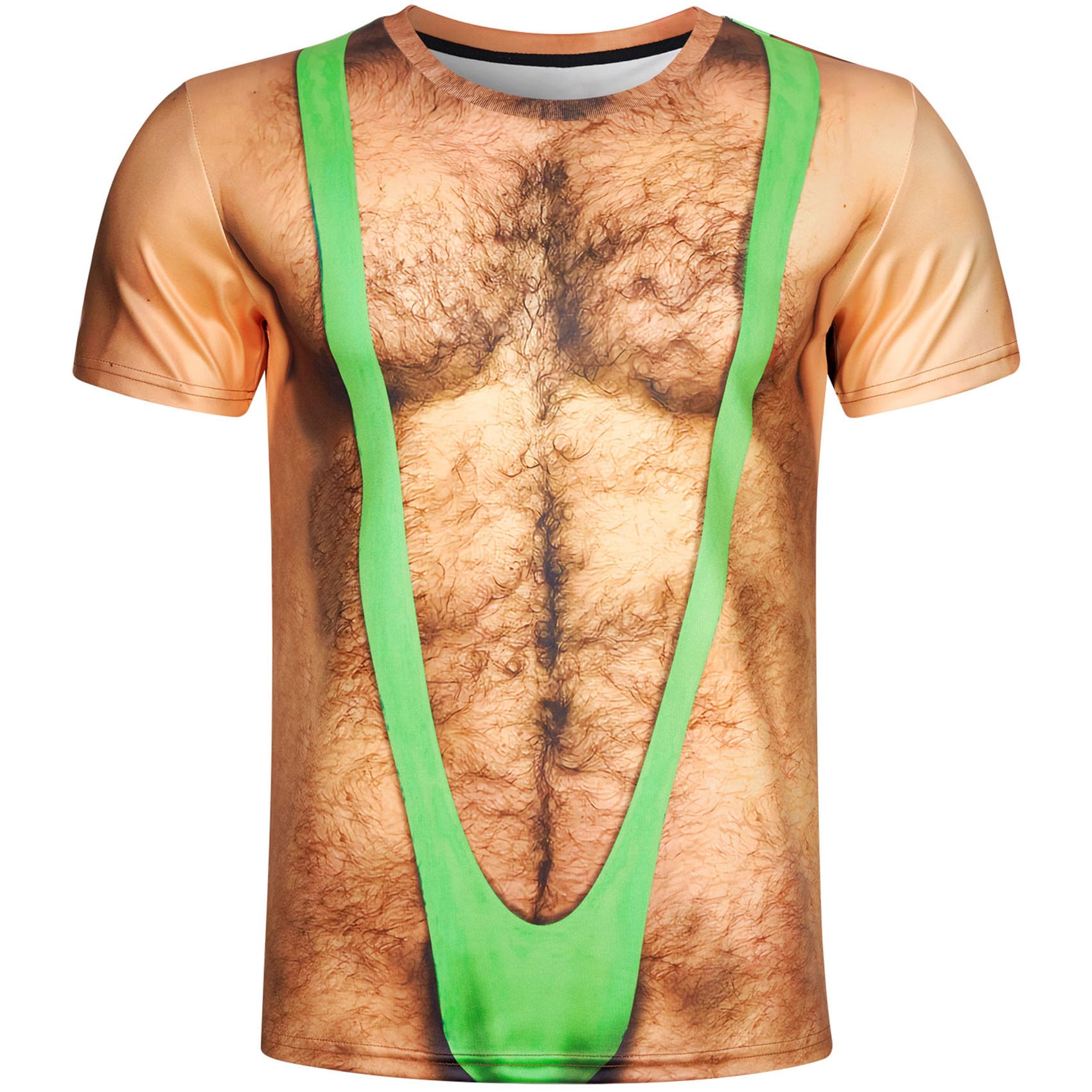 Goodstoworld Unisex 3D Fake Abs T Shirts Shredded Chest Printed Short Sleeve Costume Novelty Tees Shirt