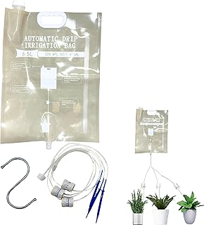 East Leaf 植物 自動水やり機 自動給水器 点滴灌漑 バッグ 大容量 流量調整可能 出水口x3 6.5L 庭 花壇 鉢植え 植木鉢 植木 S字フック付