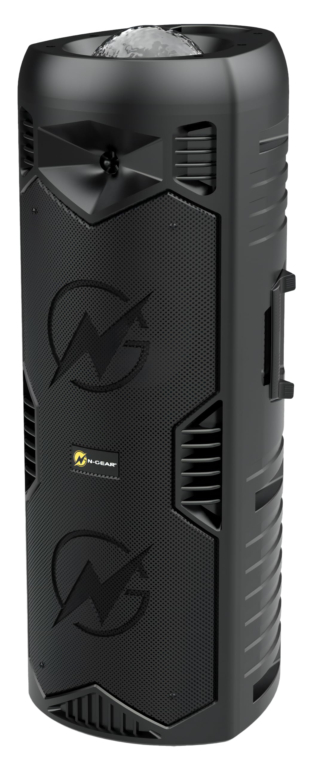 N-Gear LGP-5150 Cassa Bluetooth Portatile Party e Karaoke con Luci | 200 W, 87 dB, batteria 7,4 V / 3000 mAh, TWS stereo, LED, microfono wireless, USB, microSD e AUX per feste e karaoke