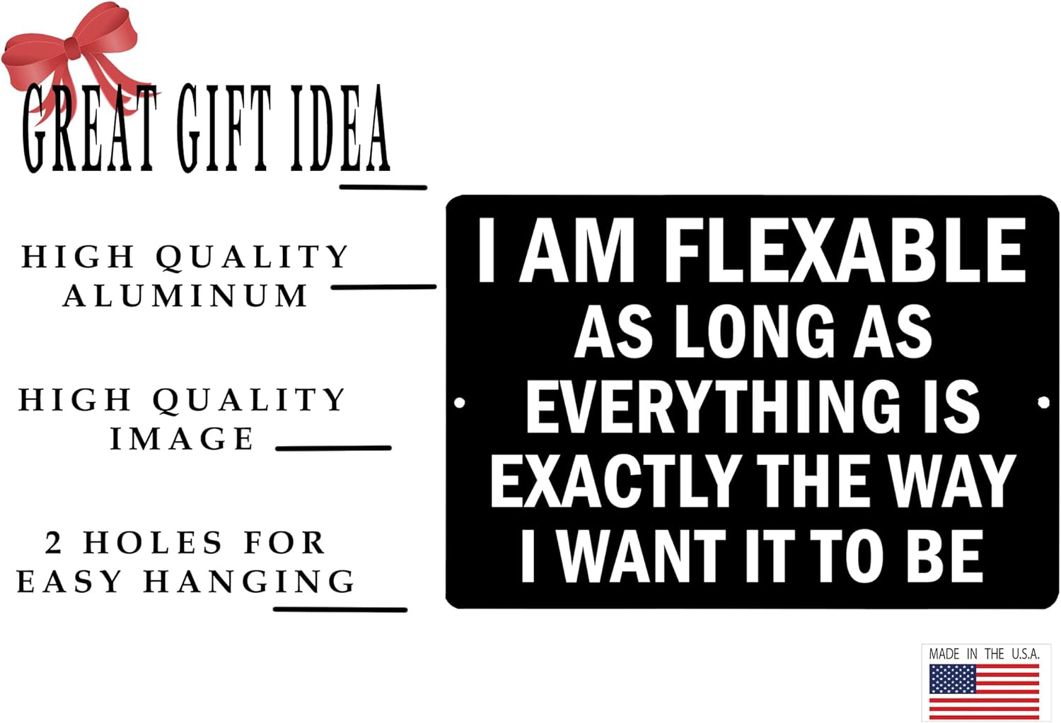 Rogue River Tactical Funny Sarcastic I am Flexable Metal Tin Sign Wall Decor Man Cave Bar Office Garage Shop, Home, Room - Image 2