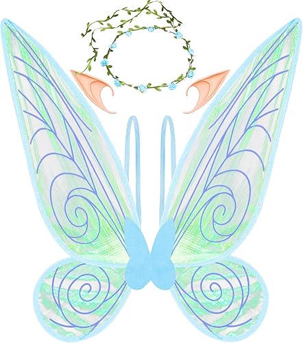 Vista 33 de U-Goforst Fairy Wings for Adults Women Butterfly Wings for Girls Angel Wing Halloween Costume Dress Up Cosplay Verde