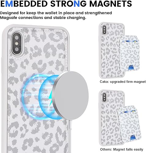 Miniatura 2 de Funda para iPhone Xr con tarjetero de crédito, caja fuerte para iPhone XR, funda de cuero para mujer, compatible con mag seguro, desmontable 2 en 1