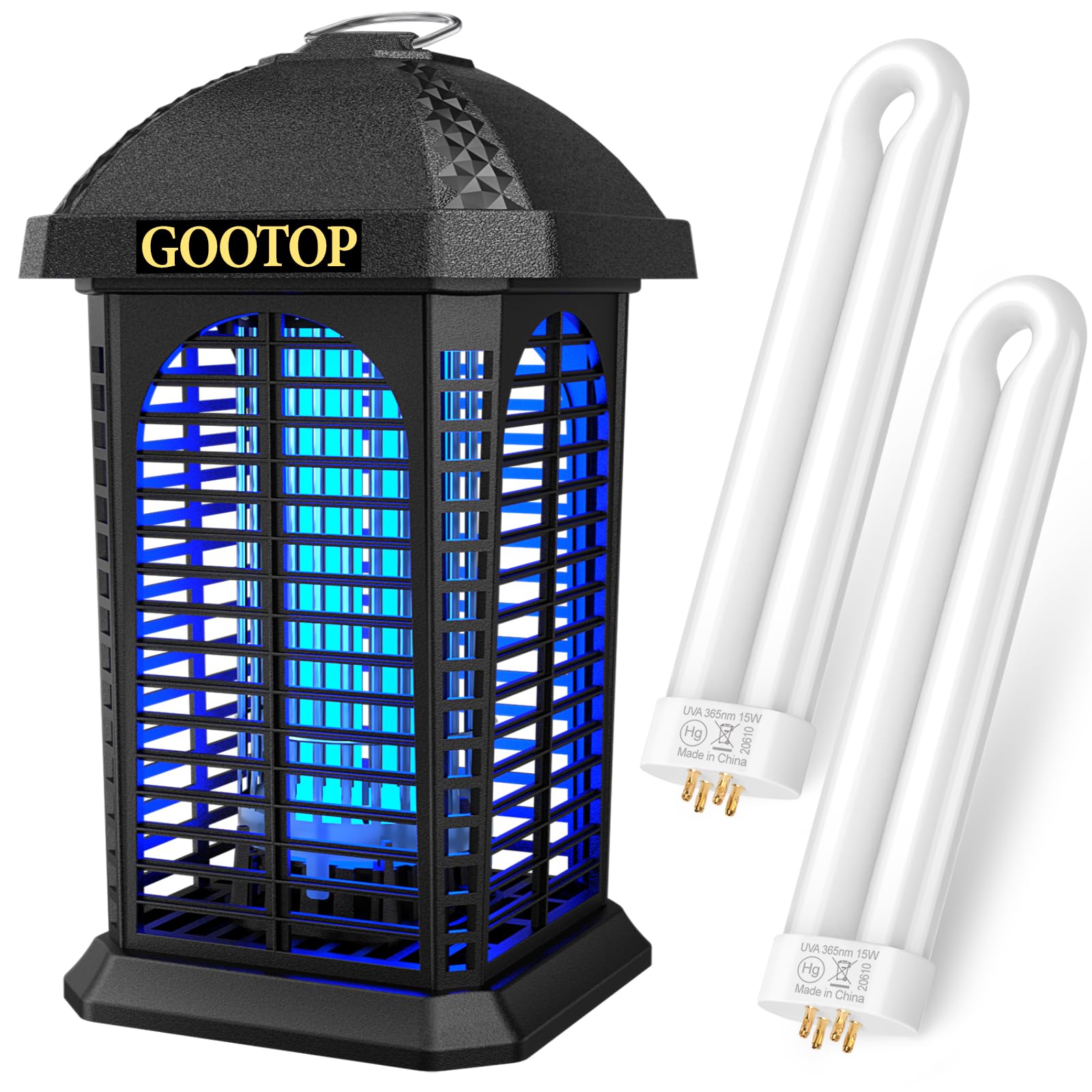 GOOTOP Bug Zapper Outdoor, Electric Mosquito Zapper, Fly Traps, Fly Zapper, Mosquito Killer with Replacement Bulb 2Pcs