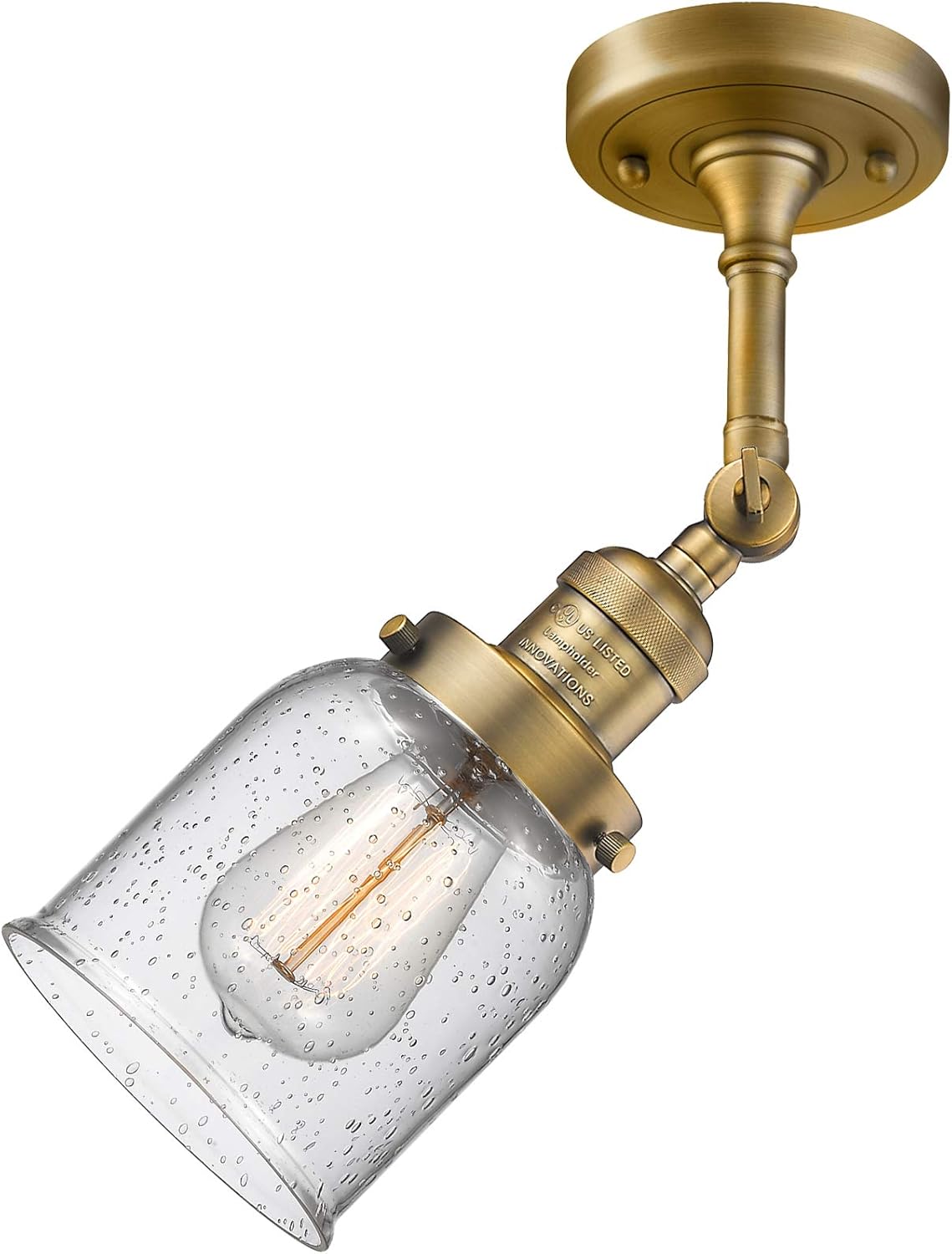 Buу 1 gеt 1 Innovations 203-BB-G54 1 Light Sconce, Small Bell Shade, Brushed Brass