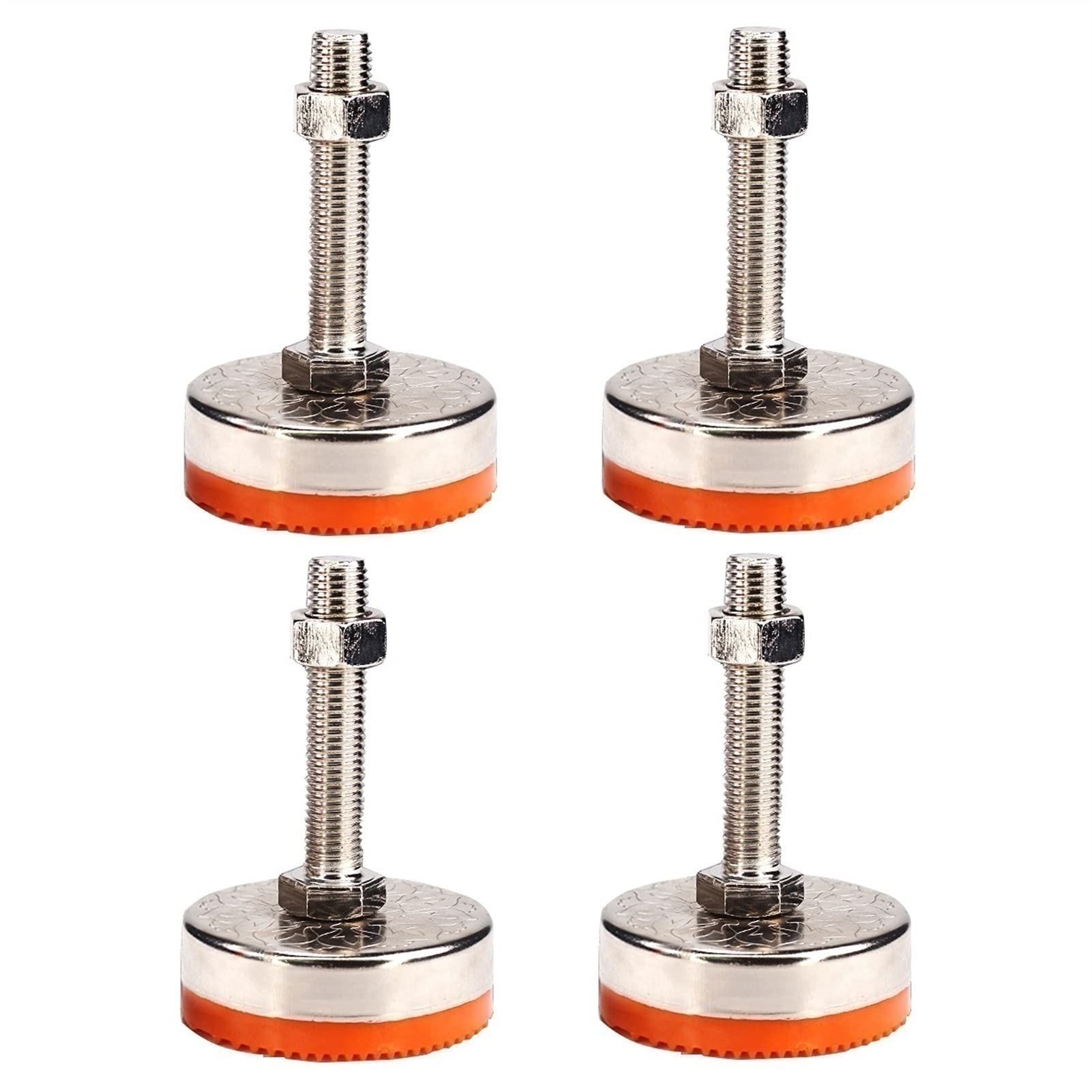 vfdaSWQQ levelling foot, 4PCS Furniture Leveling Feet M16X100mm Adjustable Leveler with Dia 100mm PVC Base, 200KG Load Capacity