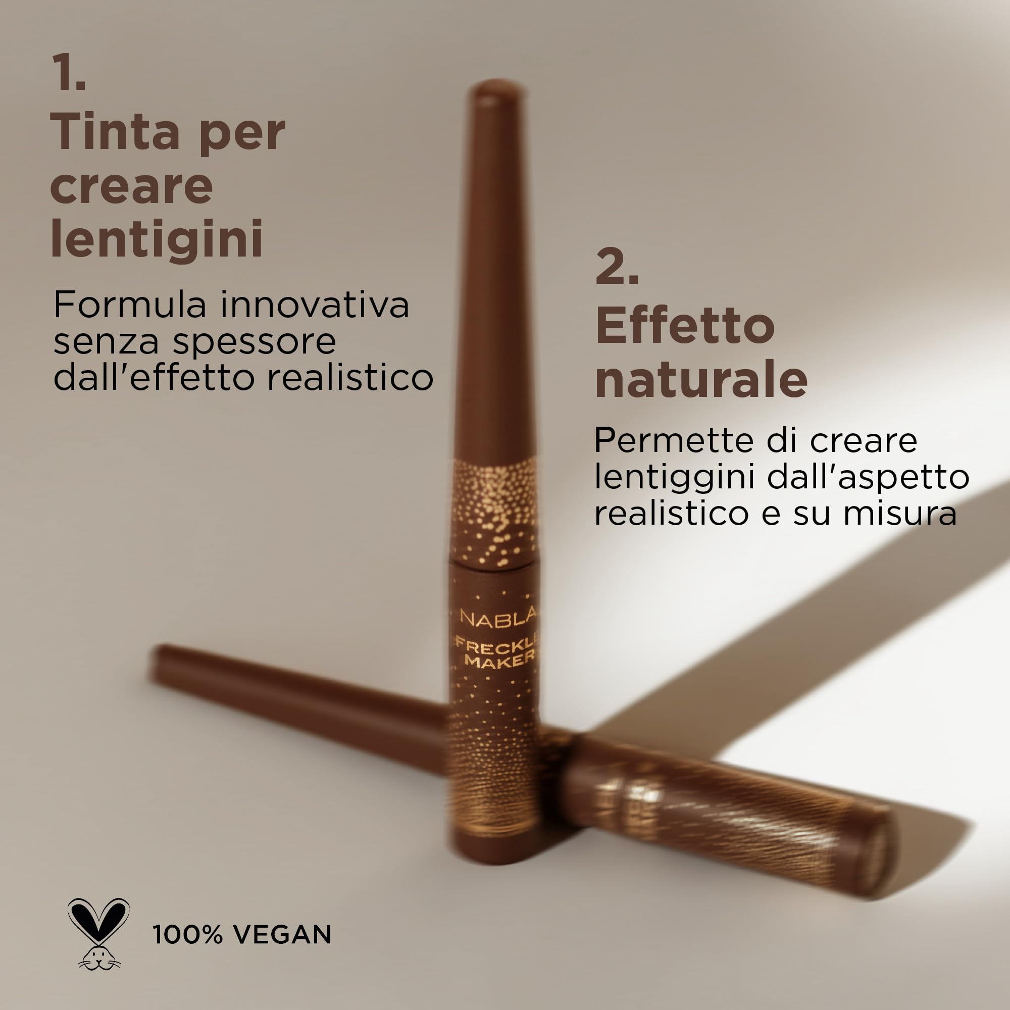 NABLA Freckle Maker | Tinta per creare lentigini effetto naturale | Formula innovativa senza spessore dall'effetto realistico | Facilissima da usare